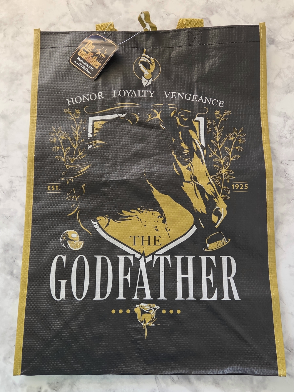The Godfather Print Black & Gold Men's Reusable Tote Bag